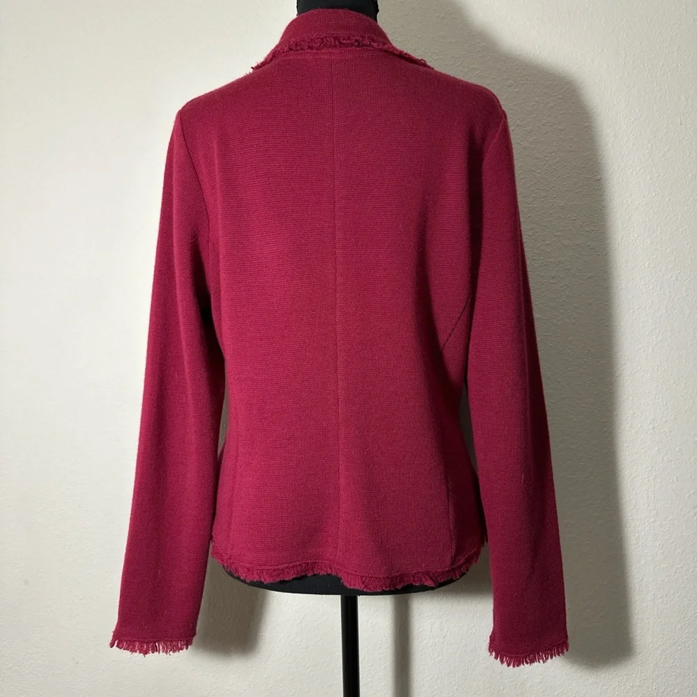 Talbots Petites Medium Raspberry Frayed Blazer - Picture 2 of 7